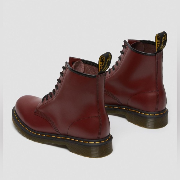 DR. MARTENS WOMEN’S 1460 SMOOTH LEATHER LACE UP BOOTS COLOR: CHERRY RED SIZE: 8 - Picture 2 of 16